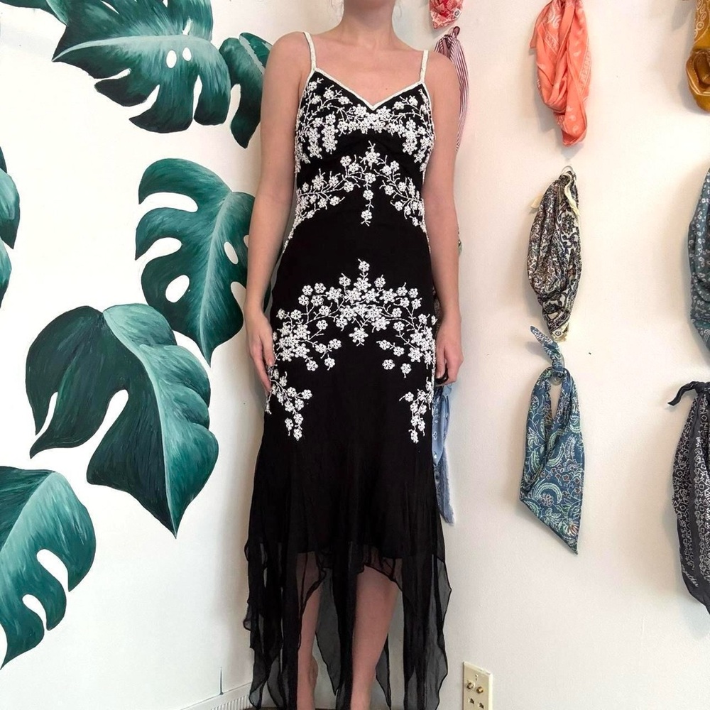Sean Collection Black and White Floral Fairy Dress